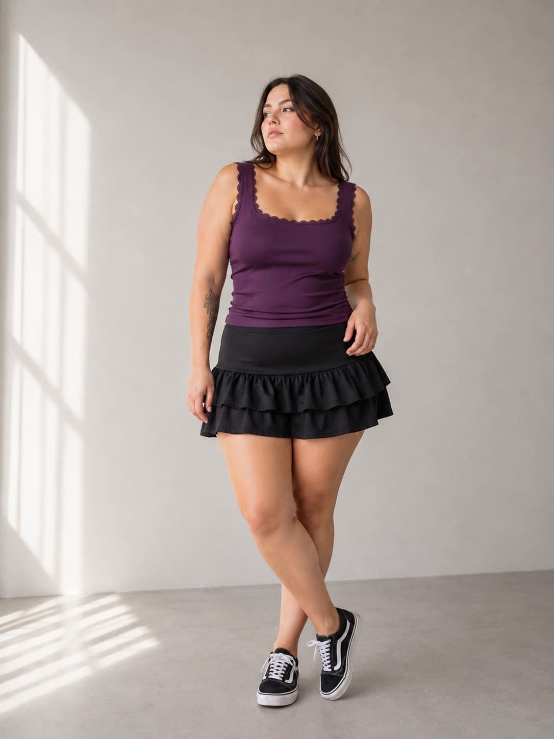 Musculosa puntilla purpura
