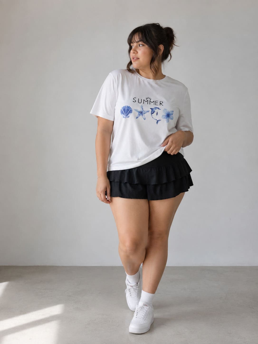 Remera estampada floral Summer blanca