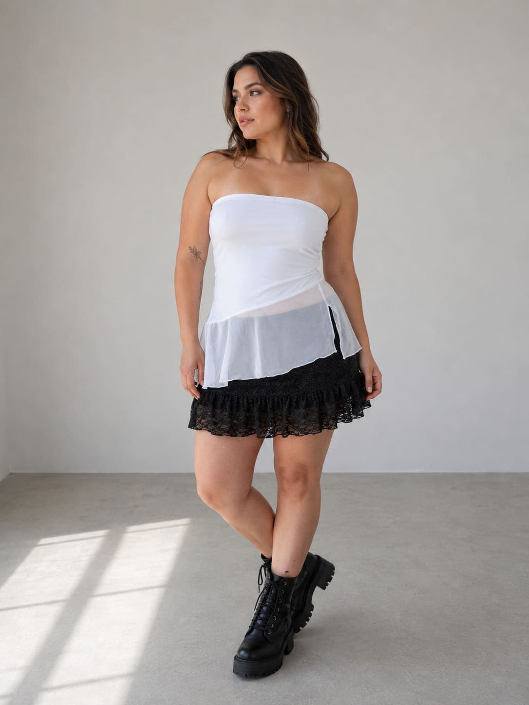 Strapless capas blanco